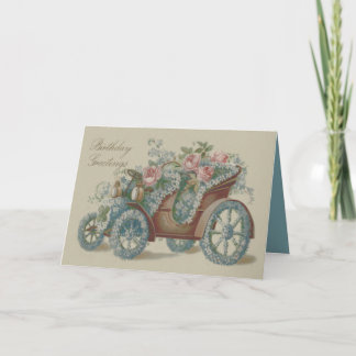 Tarjeta Coche Rosa No Me Olvides Floral Flores