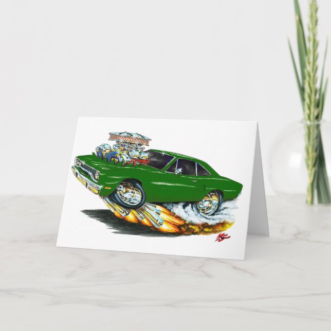 Tarjeta Coche verde 1970 del Roadrunner (Anverso)