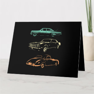 Tarjeta Coches de época - Retro gráfico de 80 y 90
