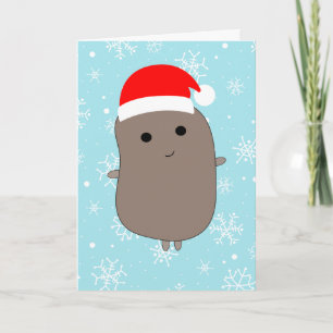 Tarjeta Cochinilla divertida de copos de nieve azules de N