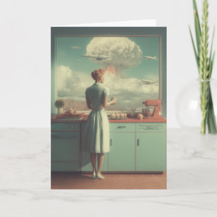 Tarjeta Cocina Atómica Retro Arte Surrealista