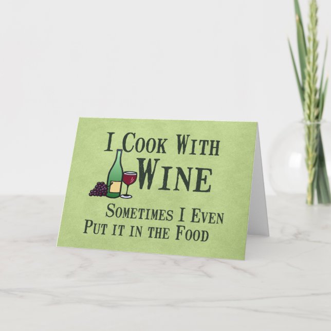 Tarjeta Cocina con vino (Anverso)