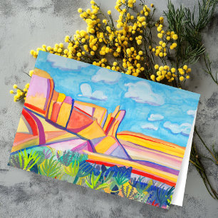 Tarjeta Cocina de Nuevo México Arte de paisaje de Mesa PER