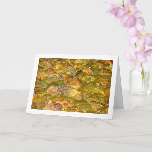 Tarjeta Cocina española de pollo y conejo (Orquídea)