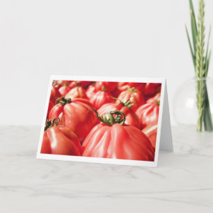 Tarjeta Cocina fotográfica de tomate rojo en el mercado de