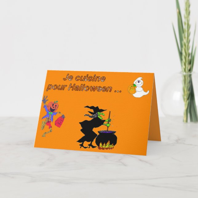 Tarjeta Cocina Je para Halloween - (Anverso)