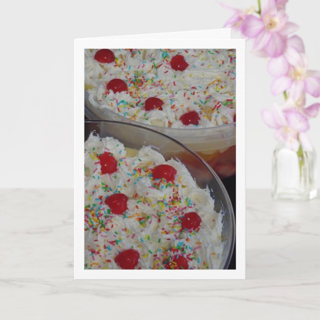 Tarjeta Cocina tradicional inglesa de postre (Orquídea)