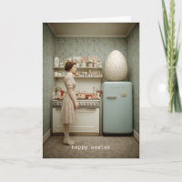 Cocina Vintage Surrealista Con Huevo Gigante