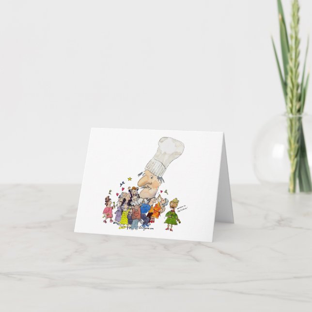 Tarjeta Cocinero divertido del francés del dibujo animado (Anverso)