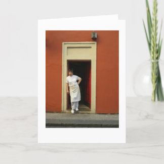 Tarjeta Cocinero en el cepillo seco de Praga de la entrada