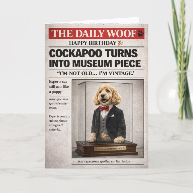 Tarjeta Cockapoo Birthday Card Funny Dog Vintage Joke (Anverso)