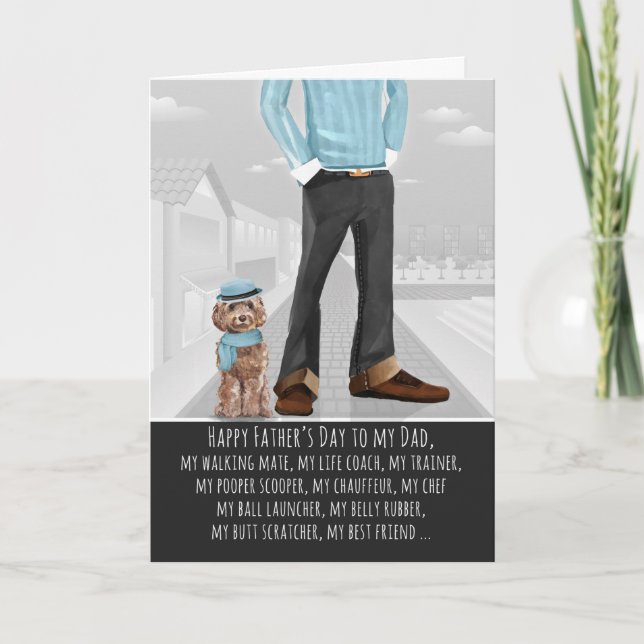 Tarjeta Cockapoo del Día del Padre Perro (Anverso)