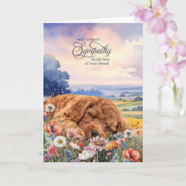 Tarjeta Cockapoo Dog with Wildflowers Pet Sympathy