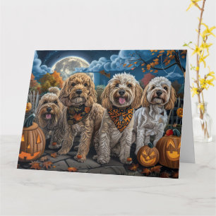 Tarjeta Cockapoo Halloween Spooky