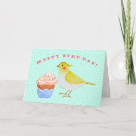 Tarjeta Cockatiel con quequitos Cute budgie cumpleaños