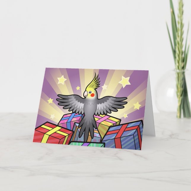 Tarjeta Cockatiel del cumpleaños (Anverso)
