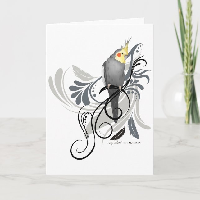 Tarjeta Cockatiel gris (Anverso)