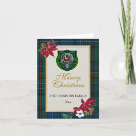 Tarjeta Cockburn Scottish Clan Tartan & Crest
