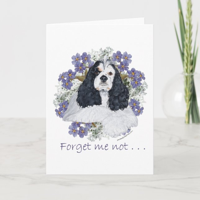 Tarjeta Cocker Spaniel Americano No Me Olvides (Anverso)
