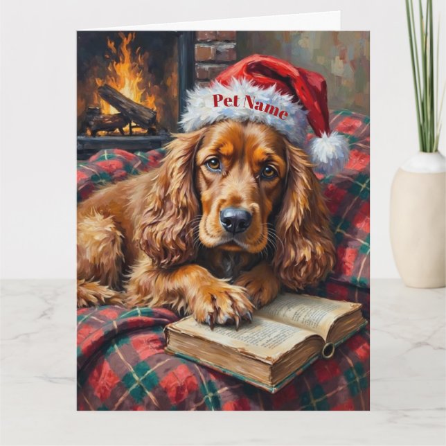 Tarjeta Cocker Spaniel Christmas Story Time Hat (Anverso)