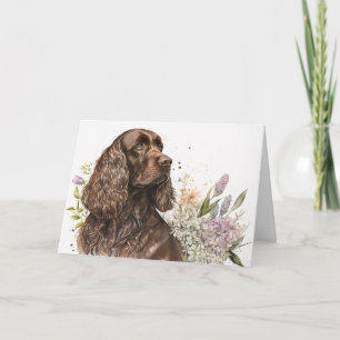 Tarjeta Cocker Spaniel de chocolate de cumpleaños