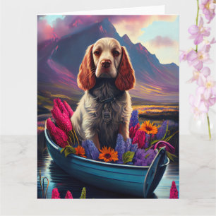 Tarjeta Cocker Spaniel en una paleta: Una aventura escénic