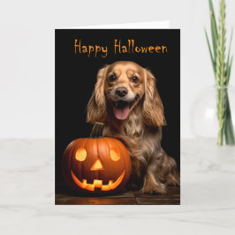 Tarjeta Cocker Spaniel Halloween