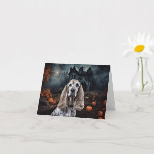 Tarjeta Cocker Spaniel Halloween Scary