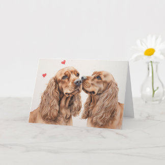 Tarjeta Cocker Spaniel Pair Valentine's Day