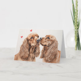 Tarjeta Cocker Spaniel Pair Valentine's Day