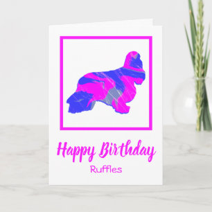 Tarjeta Cocker Spaniel Perro Rosado Caliente Funny Cumplea