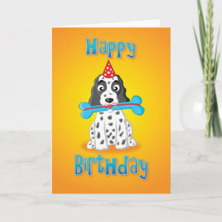 Tarjeta cocker spaniel - presente - feliz cumpleaños