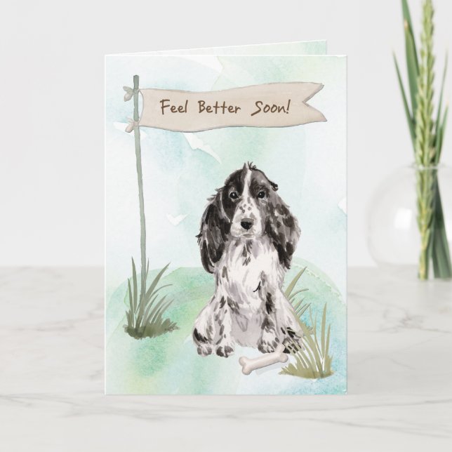 Tarjeta Cocker Spaniel se siente mejor después de la cirug (Anverso)