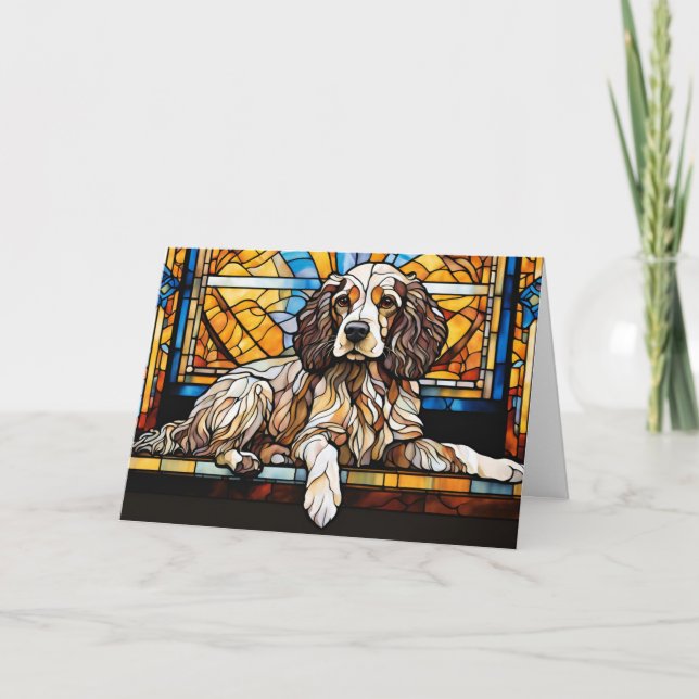 Tarjeta Cocker Spaniel Seted Glas (Anverso)