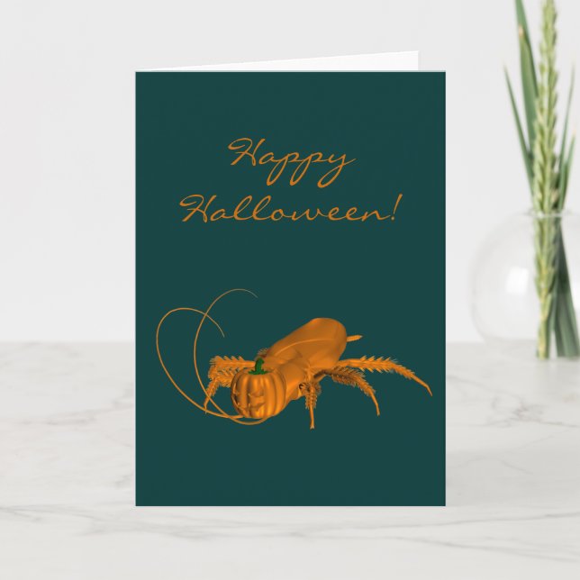 Tarjeta Cockroach naranja Halloween (Anverso)