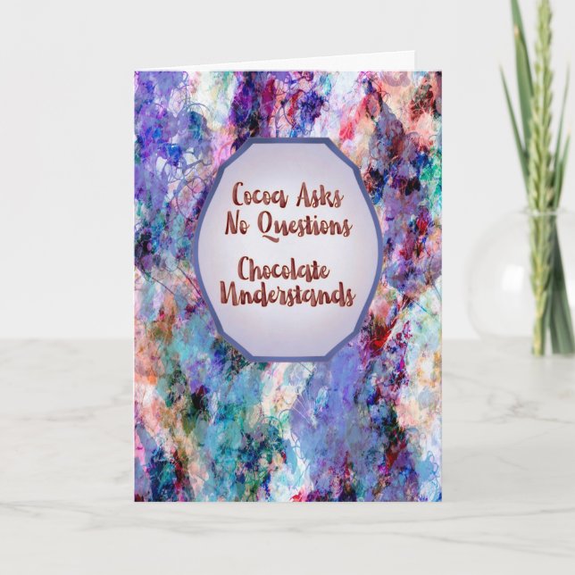 Tarjeta Cocoa Asks No Questions – Keep Calm and Truffle On (Anverso)