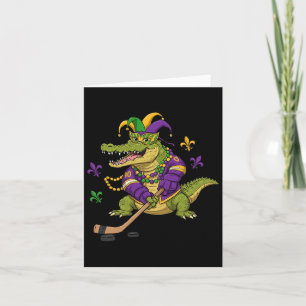 Tarjeta Cocodrilo cocodrilo mardi gras mujeres hombres
