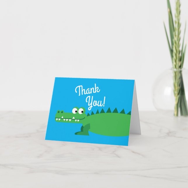 Tarjeta Cocodrilo gator niños primer cumpleaños Fiesta (Anverso)