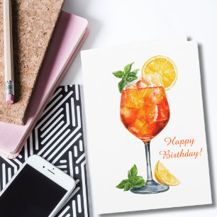 Tarjeta Cóctel italiano Spritz divertido de cumpleaños per