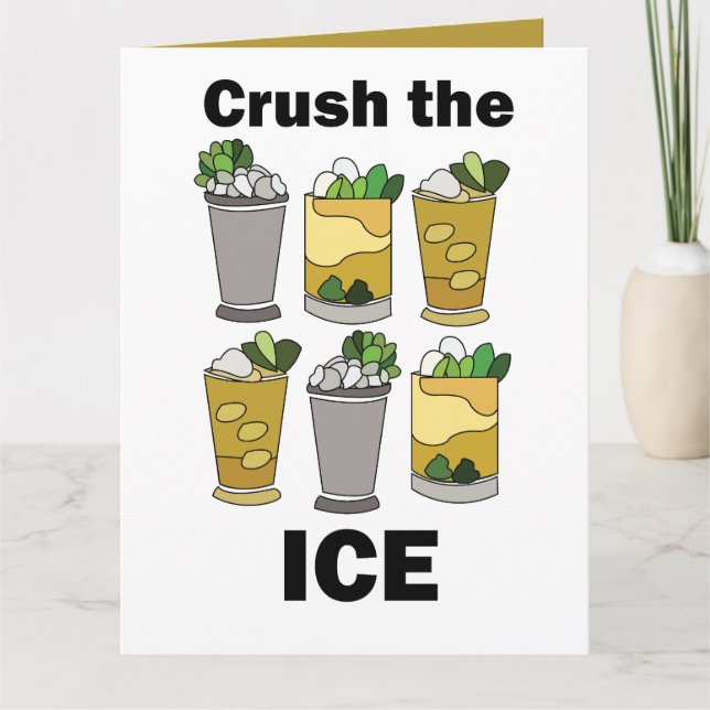 Tarjeta Cóctel Mint Julep Aplasta El Hielo Fiesta Derby (Anverso)