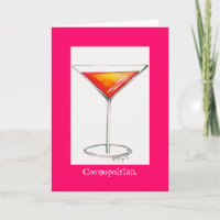 Cócteles Cosmopolitas Cosmo NYC Notecard