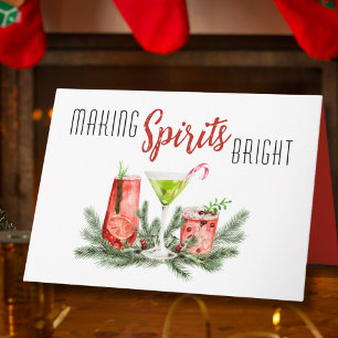 Tarjeta Cocteles festivos de vacaciones que alegran el esp