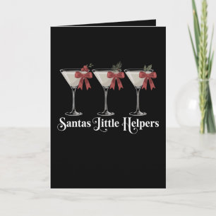 Tarjeta Cócteles Martini de Navidad de los Pequeños Ayudan