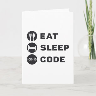 Tarjeta Codificador médico Cód Eat Sleep Code Programador