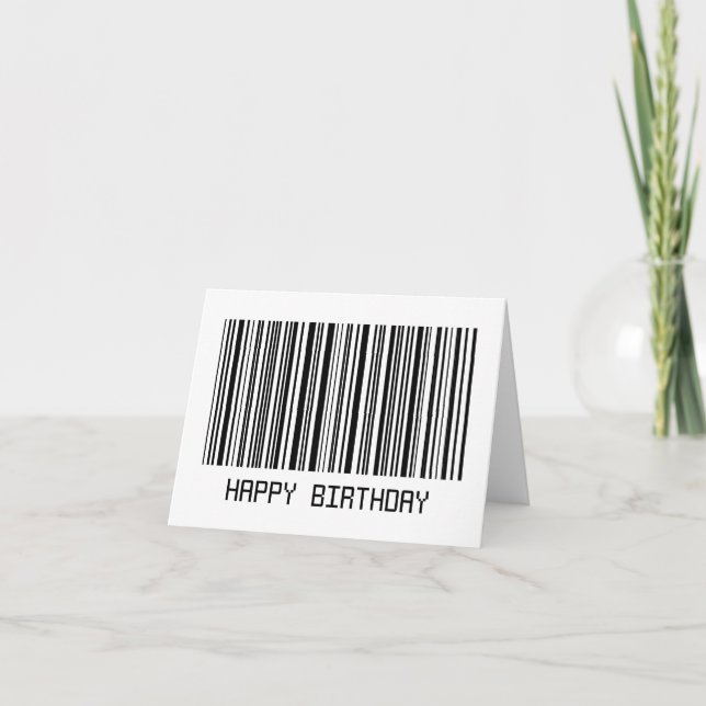 Tarjeta Código de barras de cumpleaños feliz (Anverso)