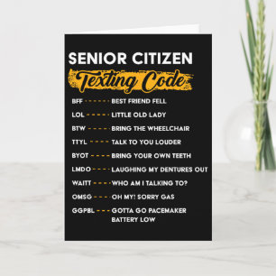 Tarjeta Código de Mensajes para Ancianos Personas Mayores 