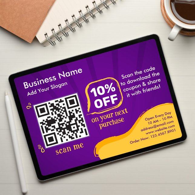 Tarjeta Código QR de descuento de marketing para escanear  (Subido por el creador)