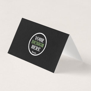 Tarjeta Código QR de Marca Comercial Negra Personalizada