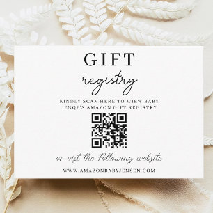 Tarjeta Código QR de registro de regalos para bebé en baby