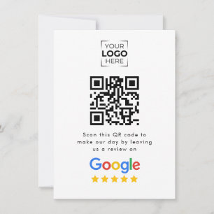 Tarjeta Código QR de reseñas de Google para negocios